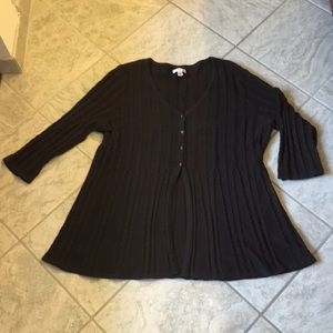 Chocolate Brown Babydoll Sweater, 1X